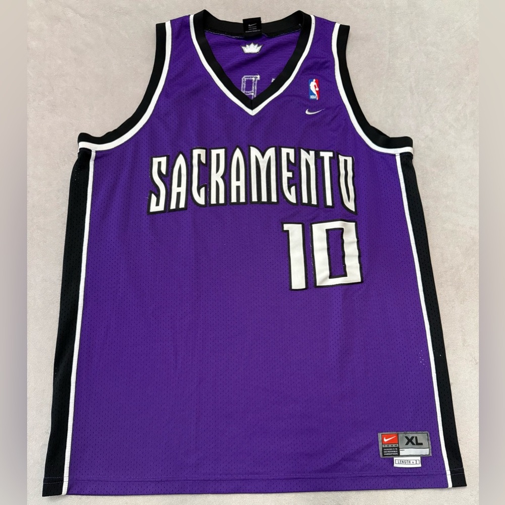 Nike Team Sacramento Kings Mike Bibby #10 Jersey XL Purple Stitched NBA